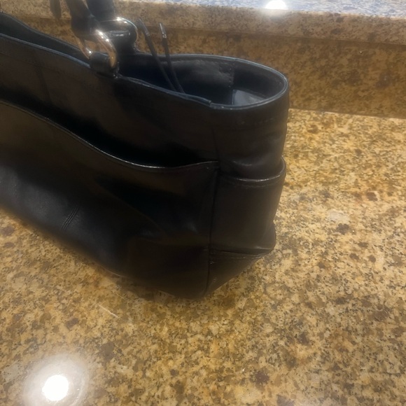 Coach Gallery Soft Black Leather Handbag Tote Purse - Picture 2 of 13